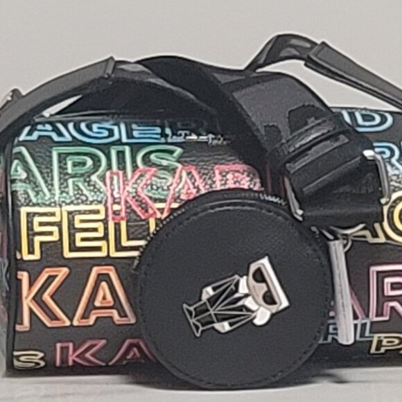 SALE! Karl Lagerfeld Paris Multicolor Logo Crossbody Bag with Earbud Case/ NWOT - Picture 12 of 13